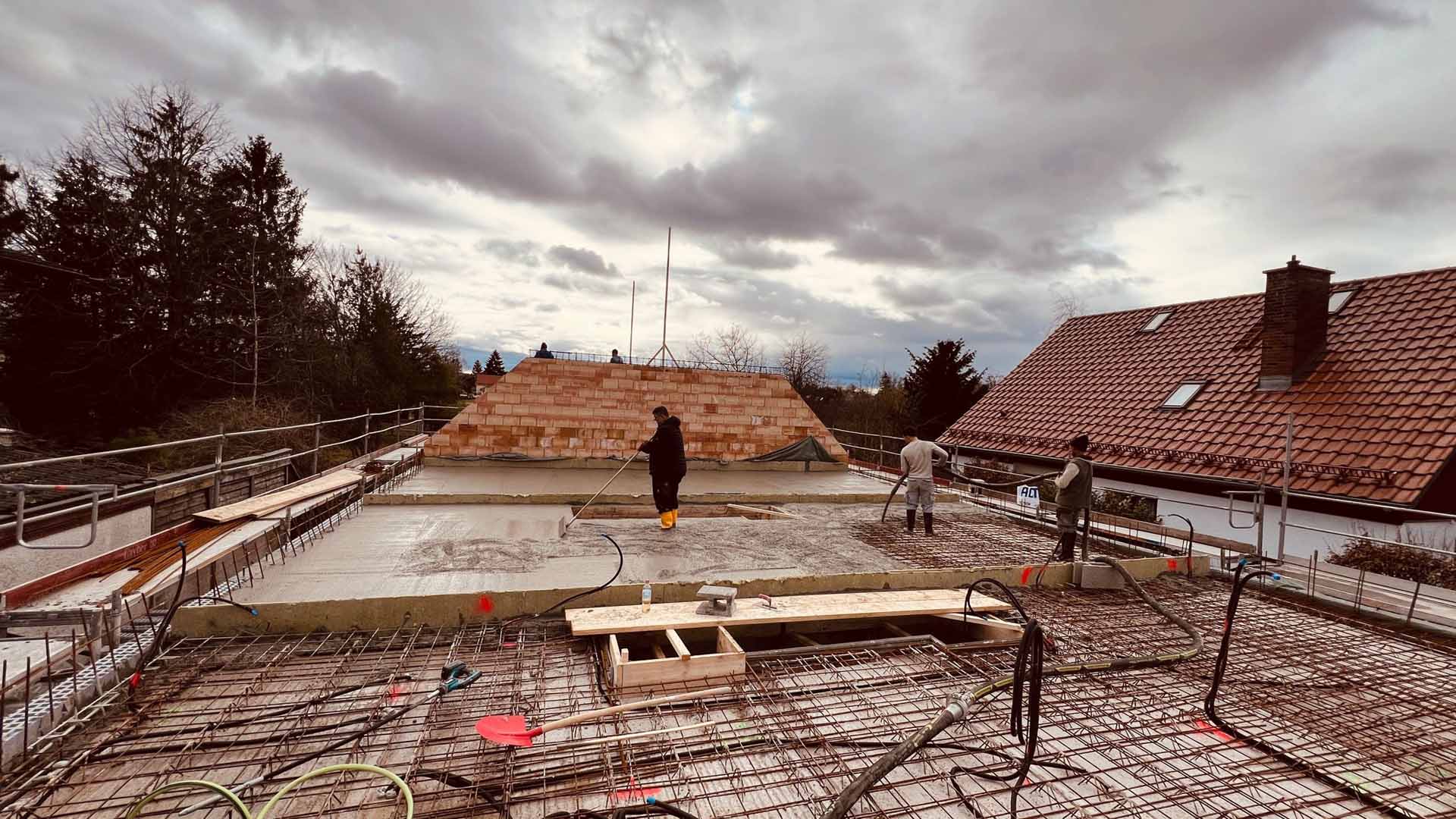 Bodenplatte betonieren – Draufsicht